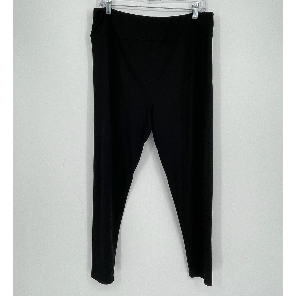 LuLaRoe Women's Black Solid Stretch High Waisted Leggings Tall & Curvy‎ TC2 2X